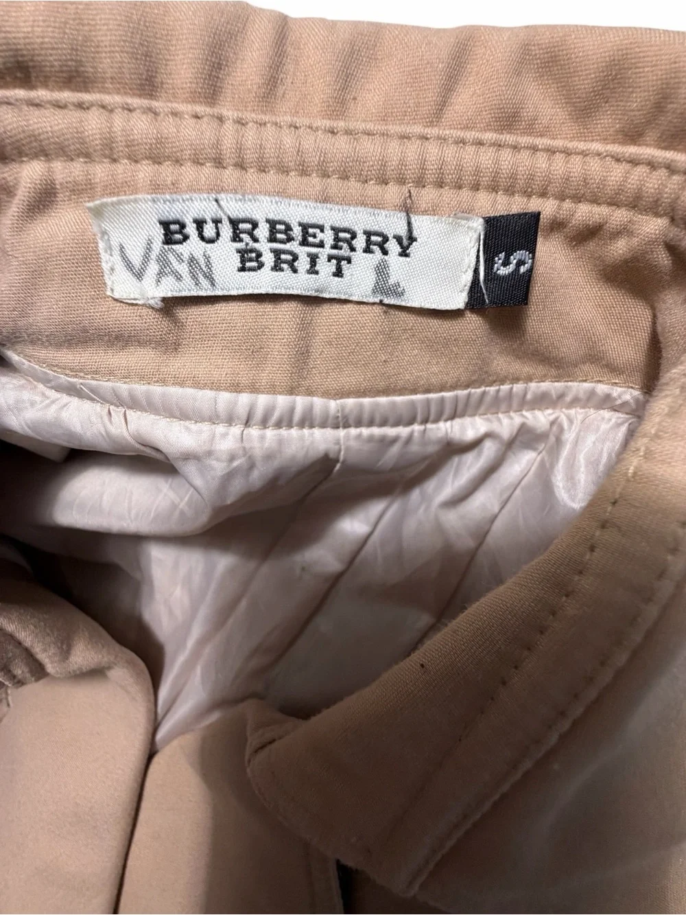 Burberry Brit Women's Double-Breasted Tan Trench Coat Sz Small - Picture 9 of 11